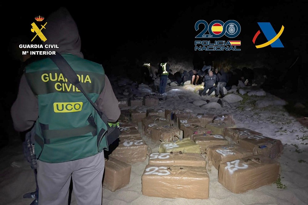 Imagen de la cocaína incautada en Muxía